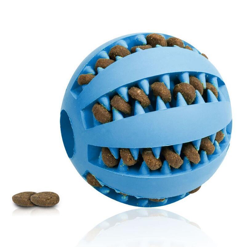 Pelota Interactiva Dispensadora de Snacks para Perros - Juguete Dental de Goma