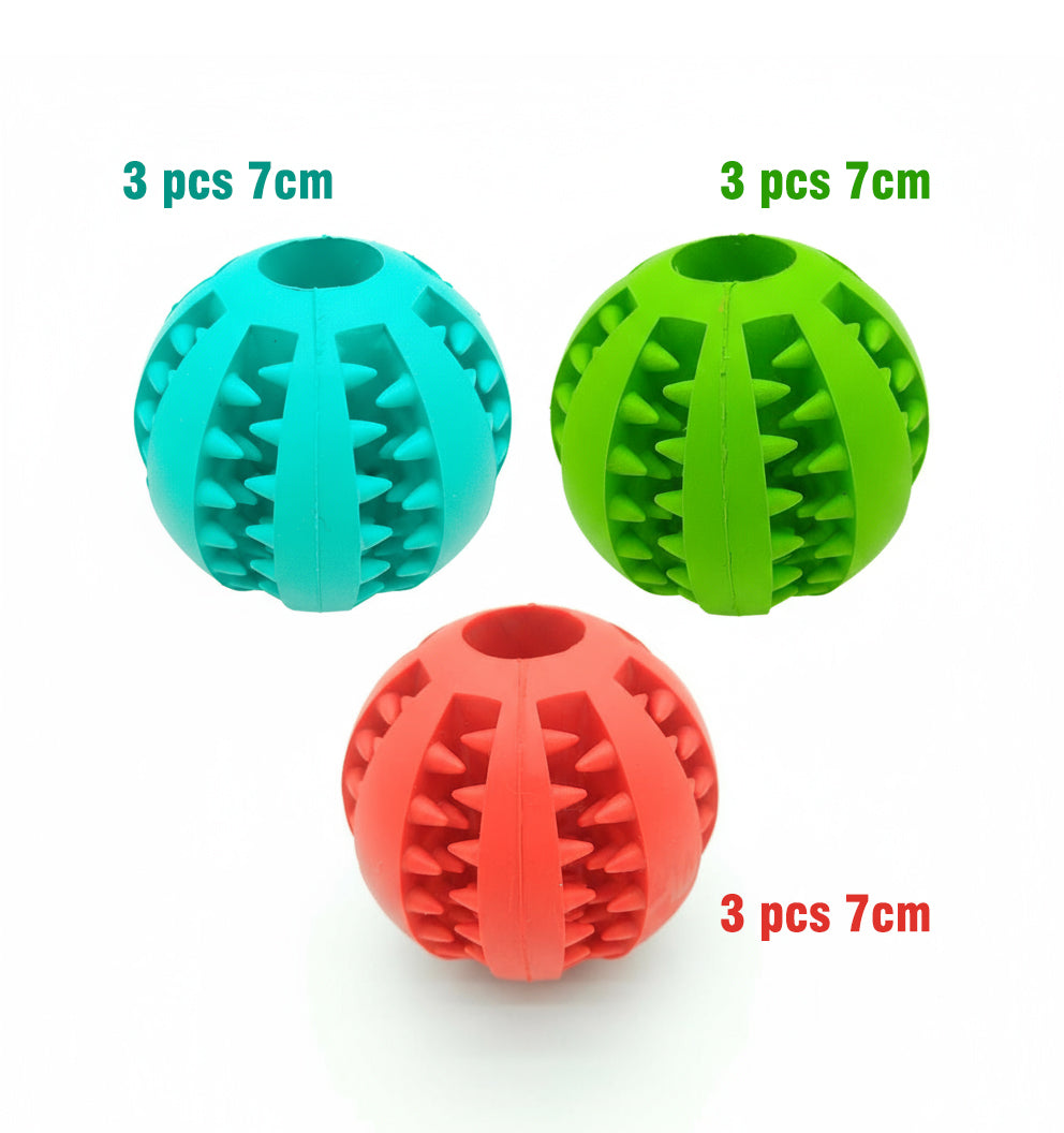 Pelota Interactiva Dispensadora de Snacks para Perros - Juguete Dental de Goma