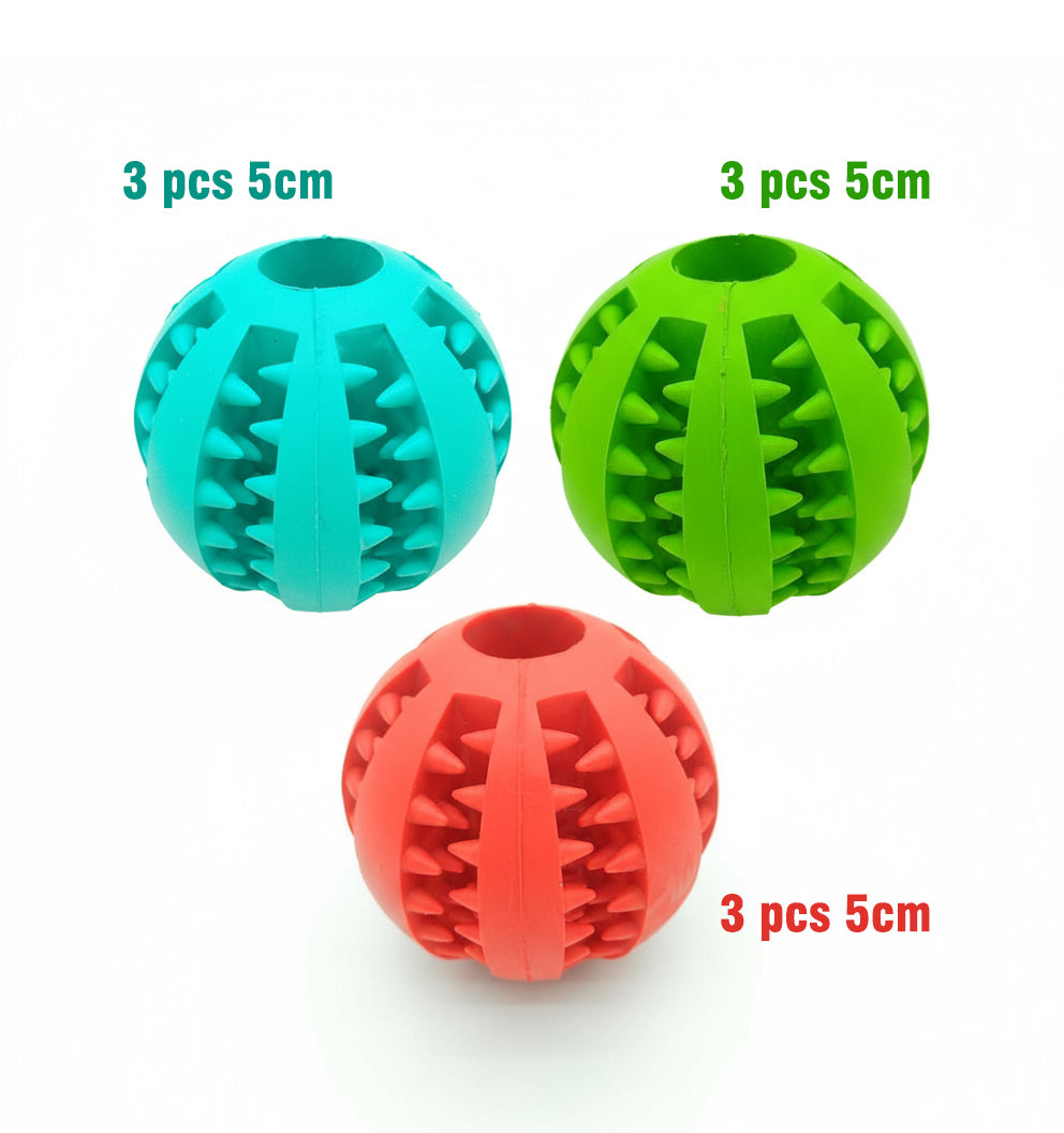 Pelota Interactiva Dispensadora de Snacks para Perros - Juguete Dental de Goma