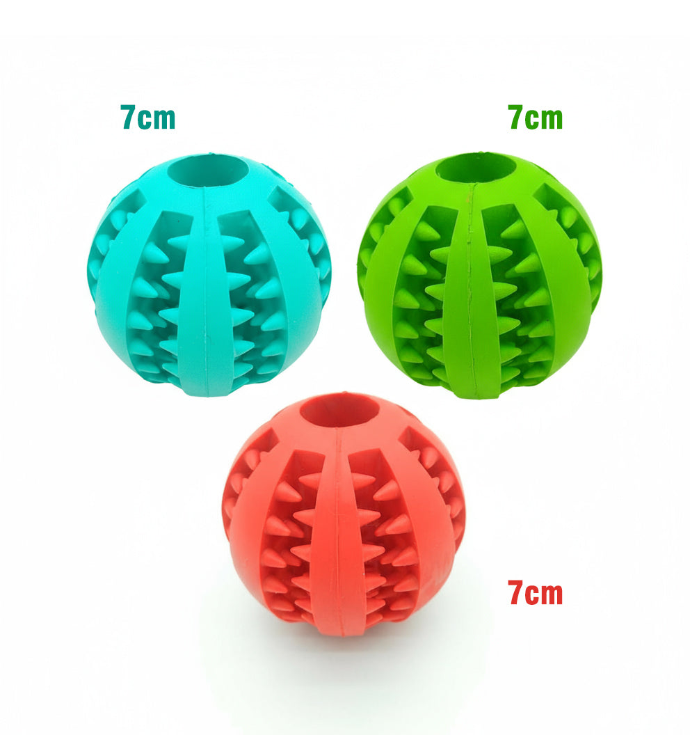 Pelota Interactiva Dispensadora de Snacks para Perros - Juguete Dental de Goma