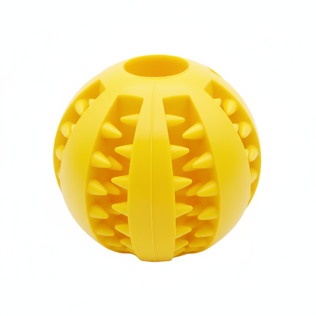 Pelota Interactiva Dispensadora de Snacks para Perros - Juguete Dental de Goma