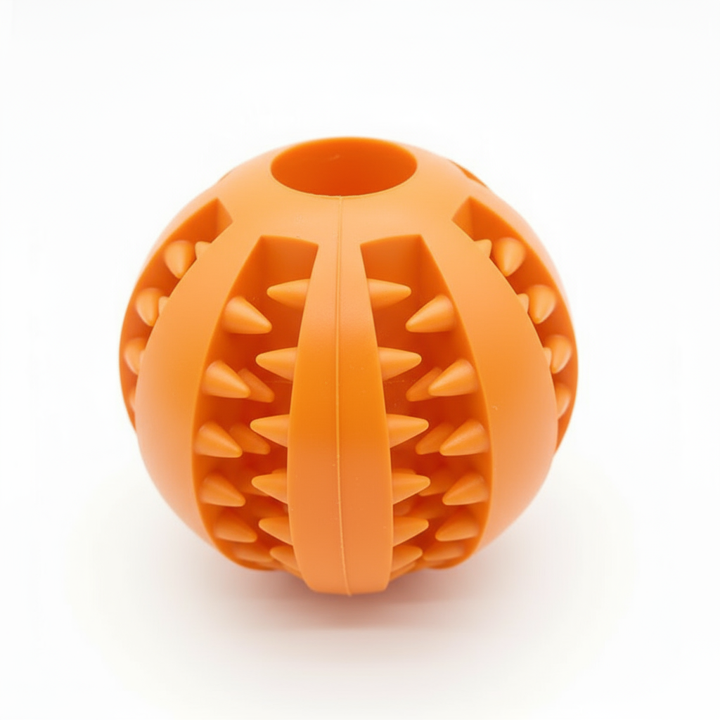 Pelota Interactiva Dispensadora de Snacks para Perros - Juguete Dental de Goma