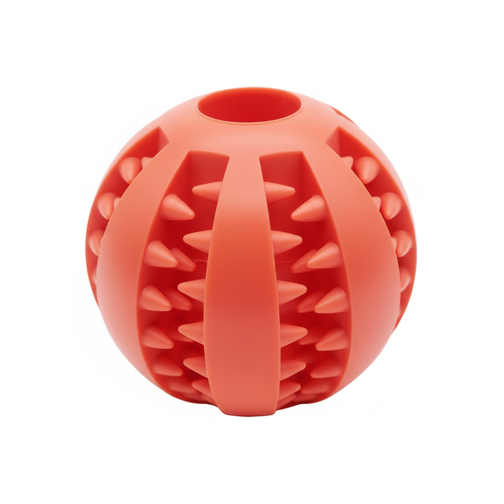 Pelota Interactiva Dispensadora de Snacks para Perros - Juguete Dental de Goma