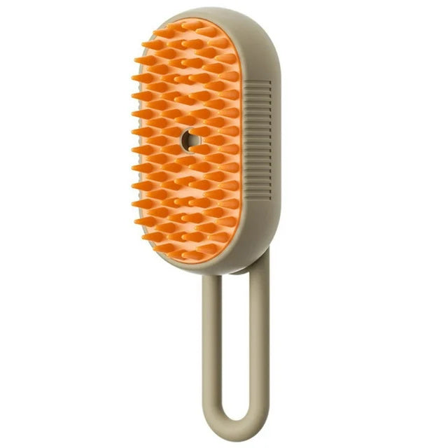 3 en 1 Cepillo Eléctrico con Vapor para Mascotas – Ideal para Gatos y Perros | Masaje, Aseo y Eliminación de Pelo