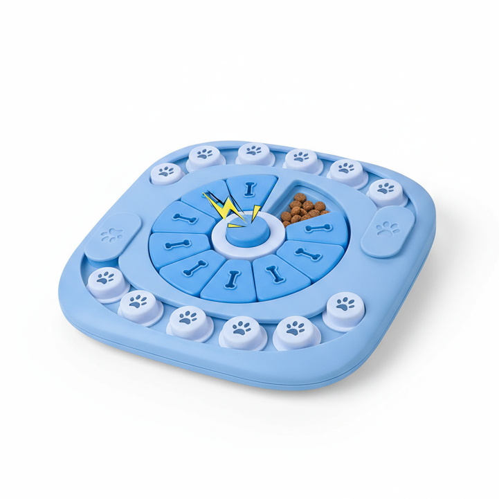 Juguete puzzle interactivo azul para perros - fotografía profesional