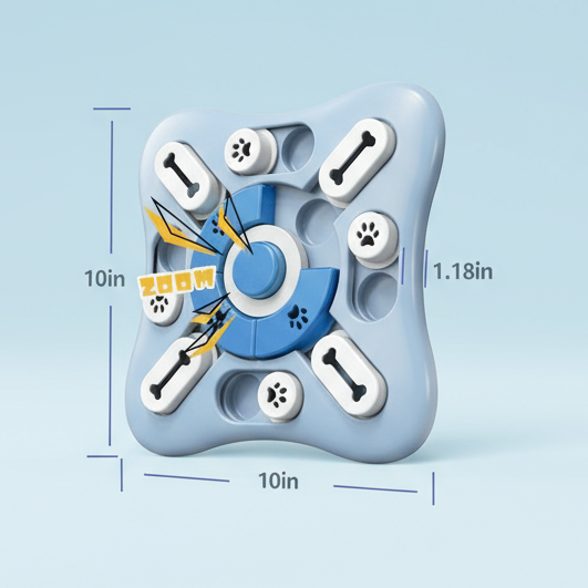 Juguete puzzle para perros con fondo azul celeste - alta resolución